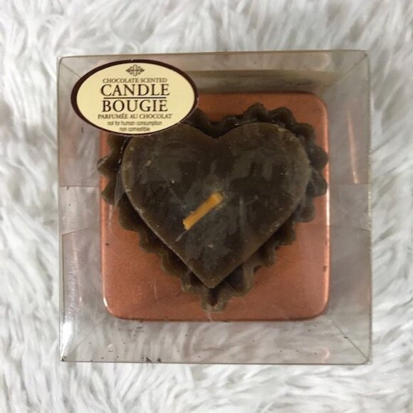 Candle Bougie Set of 3 Chocolate Scented Heart & Truffle Shaped Candles - Picture 3 of 8
